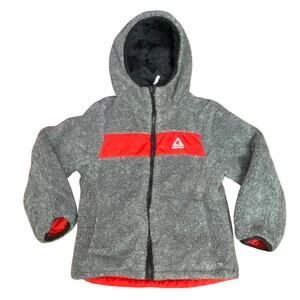 Gerry Reversible Camo Jacket Unisex Youth Boys 6 Gray Black Red Full Zip w Hood